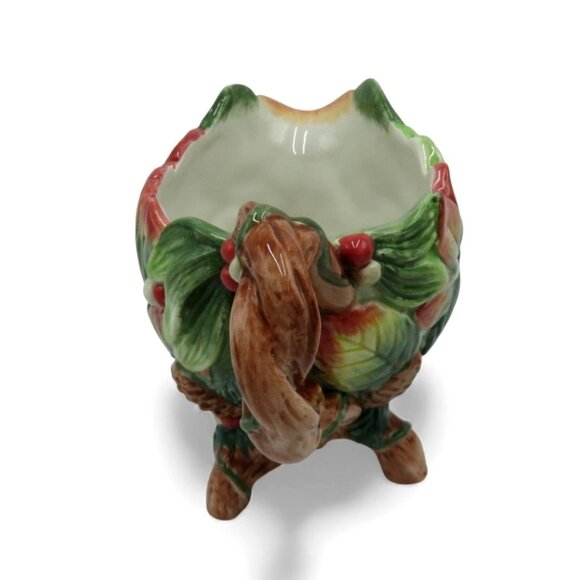 FITZ and FLOYD Christmas Lodge Pitcher Creamer With Pinecone and Leaf Design - Picture 6 of 13